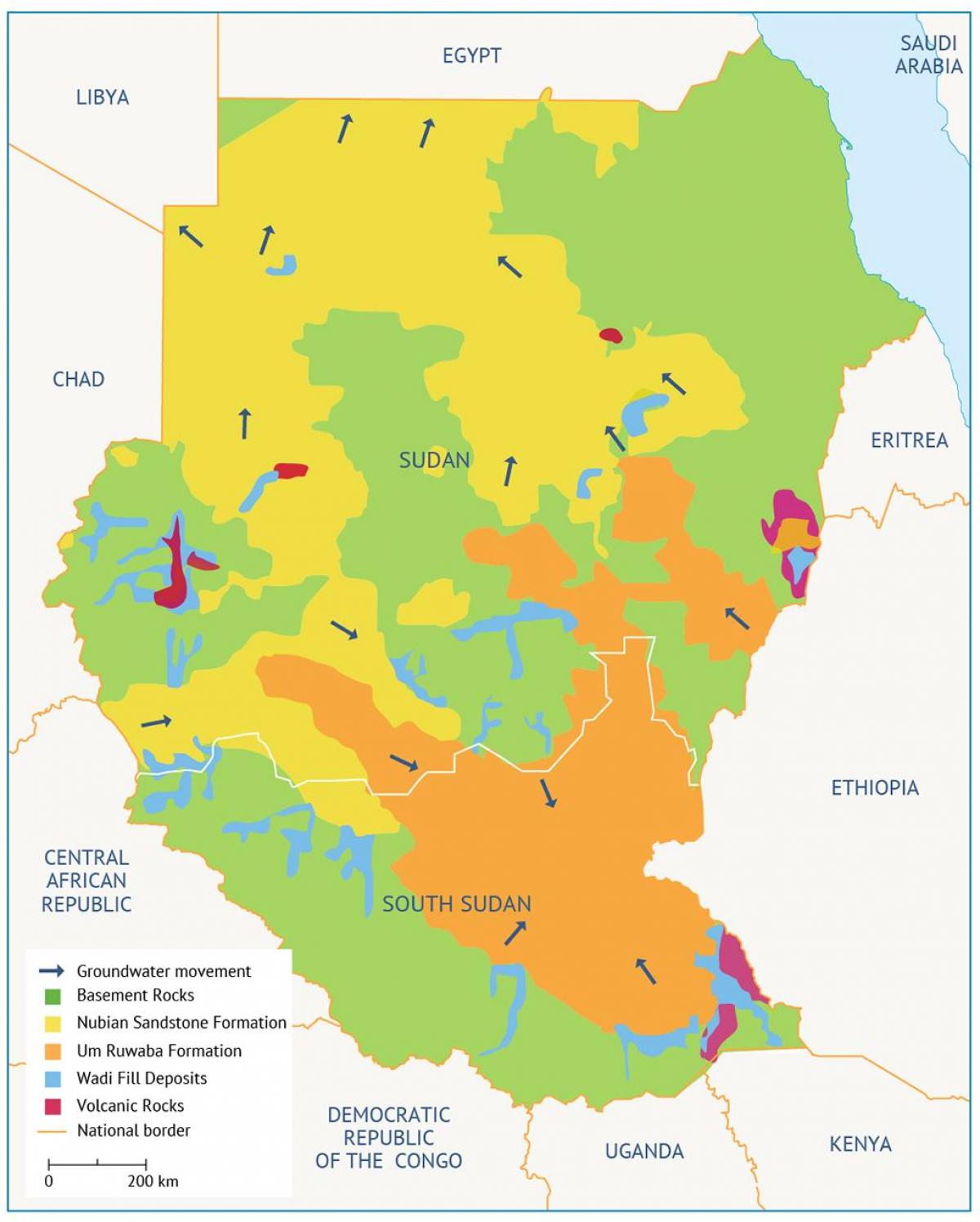 Térkép Szudán-medence 