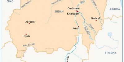 Térkép Szudán folyó