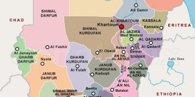 Térkép Szudán régiók